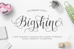 Bigshine: A Script Handwritten Font for Creative Crafters